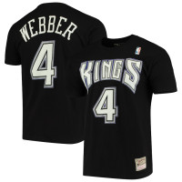 Chris Webber Sacramento Kings Mitchell & Ness Hardwood Classics Player Team basketball T-shirt - Black Chris Webber Sacramento Kings Mitchell & Ness Hardwood Classics Player Team basketball T-shirt - Black