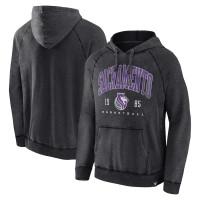 Sacramento Kings Fanatics Branded Foul Trouble Snow Wash Raglan basketball Pullover Hoodie - Heather Charcoal
