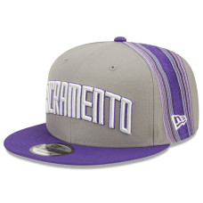 Sacramento Kings New Era 2022/23 City Edition Official 9FIFTY Snapback Adjustable Hat - Gray/Purple