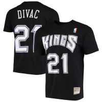 Vlade Divac Sacramento Kings Mitchell & Ness Hardwood Classics Stitch Player basketball T-shirt - Black Vlade Divac Sacramento Kings Mitchell & Ness Hardwood Classics Stitch Player basketball T-shirt - Black