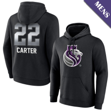Men's Devin Carter # 22 Sacramento Kings Midnight Mascot Player Black Pullover Hoodie