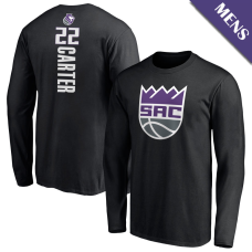 Men's Devin Carter # 22 Sacramento Kings Playmaker Player Long Sleeve Black T-Shirt