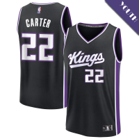 Youth Devin Carter # 22 Sacramento Kings Fast Break Replica Black Icon Edition Jersey