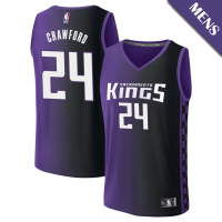 Men's Isaiah Crawford # 24 Sacramento Kings Fast Break Statement Edition Purple Jersey