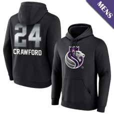 Men's Isaiah Crawford # 24 Sacramento Kings Midnight Mascot Player Black Pullover Hoodie