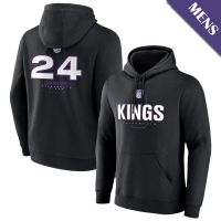 Men's Isaiah Crawford # 24 Sacramento Kings Player Midfielder Black Pullover Hoodie