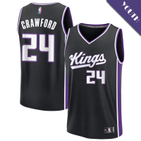 Youth Isaiah Crawford # 24 Sacramento Kings Fast Break Replica Black Icon Edition Jersey