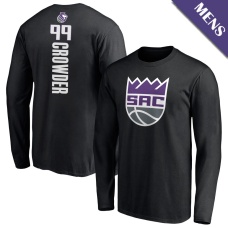 Men's Jae Crowder # 99 Sacramento Kings Playmaker Player Long Sleeve Black T-Shirt