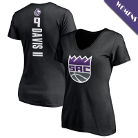 Women's Terence Davis II # 9 Sacramento Kings Personalized Playmaker Team V-Neck Black T-Shirt