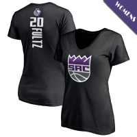 Women's Markelle Fultz # 20 Sacramento Kings Personalized Playmaker Team V-Neck Black T-Shirt