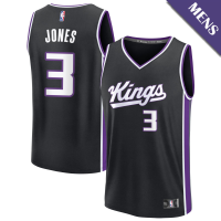 Men's Isaac Jones # 3 Sacramento Kings Fast Break Icon Edition Black Jersey