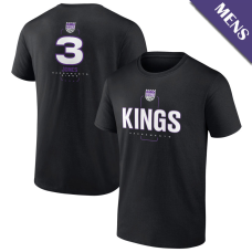Men's Isaac Jones # 3 Sacramento Kings Player Midfielder Black T-Shirt