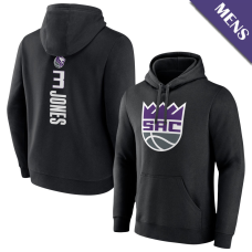 Men's Isaac Jones # 3 Sacramento Kings Playmaker Player Black Pullover Hoodie