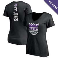 Women's Isaac Jones # 3 Sacramento Kings Personalized Playmaker Team V-Neck Black T-Shirt