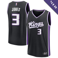 Youth Isaac Jones # 3 Sacramento Kings Fast Break Replica Black Icon Edition Jersey