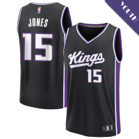 Youth Mason Jones # 15 Sacramento Kings Fast Break Replica Black Icon Edition Jersey