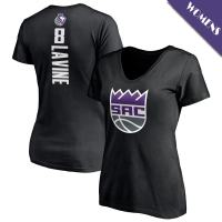 Women's Zach LaVine # 8 Sacramento Kings Personalized Playmaker Team V-Neck Black T-Shirt