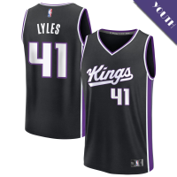 Youth Trey Lyles # 41 Sacramento Kings Fast Break Replica Black Icon Edition Jersey
