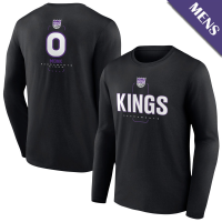 Men's Malik Monk # 0 Sacramento Kings Player Midfielder Long Sleeve Black T-Shirt Men's Malik Monk # 0 Sacramento Kings Player Midfielder Long Sleeve Black T-Shirt