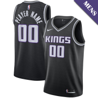 Men's Malik Monk # 0 Sacramento Kings Swingman Black Statement Edition Jersey