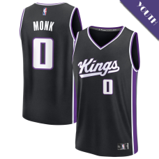 Youth Malik Monk # 0 Sacramento Kings Fast Break Replica Black Icon Edition Jersey