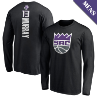 Men's Keegan Murray # 13 Sacramento Kings Playmaker Player Long Sleeve Black T-Shirt