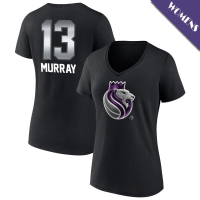 Women's Keegan Murray # 13 Sacramento Kings Midnight Mascot Player V-Neck Black T-Shirt
