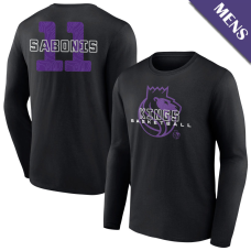 Men's Domantas Sabonis # 11 Sacramento Kings Stellar Long Sleeve Black T-Shirt