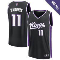 Men's Domantas Sabonis # 11 Sacramento Kings Fast Break Icon Edition Black Jersey