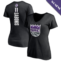 Women's Domantas Sabonis # 11 Sacramento Kings Personalized Playmaker Team V-Neck Black T-Shirt