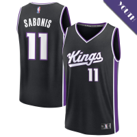 Youth Domantas Sabonis # 11 Sacramento Kings Fast Break Replica Black Icon Edition Jersey
