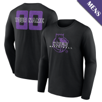 Men's Custom Sacramento Kings Stellar Long Sleeve Black T-Shirt Men's Custom Sacramento Kings Stellar Long Sleeve Black T-Shirt