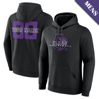 Men's Custom Sacramento Kings Stellar Black Pullover Hoodie Men's Custom Sacramento Kings Stellar Black Pullover Hoodie