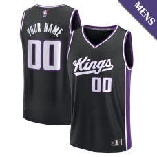 Men's Custom Sacramento Kings Fast Break Icon Edition Black Jersey