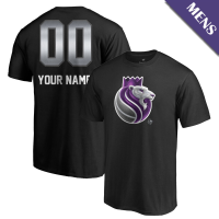 Men's Custom Sacramento Kings Midnight Mascot Personalized Name & Number Black T-Shirt Men's Custom Sacramento Kings Midnight Mascot Personalized Name & Number Black T-Shirt