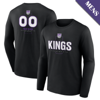 Men's Custom Sacramento Kings Personalized Name & Number Midfielder Long Sleeve Black T-Shirt Men's Custom Sacramento Kings Personalized Name & Number Midfielder Long Sleeve Black T-Shirt
