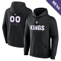 Men's Custom Sacramento Kings Personalized Name & Number Midfielder Black Pullover Hoodie Men's Custom Sacramento Kings Personalized Name & Number Midfielder Black Pullover Hoodie