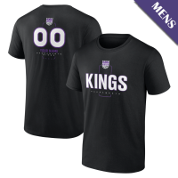 Men's Custom Sacramento Kings Personalized Name & Number Midfielder Black T-Shirt Men's Custom Sacramento Kings Personalized Name & Number Midfielder Black T-Shirt