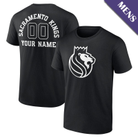 Men's Custom Sacramento Kings Personalized Name & Number Monochrome Black T-Shirt Men's Custom Sacramento Kings Personalized Name & Number Monochrome Black T-Shirt