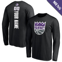 Men's Custom Sacramento Kings Playmaker Personalized Name & Number Long Sleeve Black T-Shirt Men's Custom Sacramento Kings Playmaker Personalized Name & Number Long Sleeve Black T-Shirt