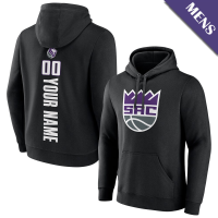 Men's Custom Sacramento Kings Playmaker Personalized Name & Number Black Pullover Hoodie Men's Custom Sacramento Kings Playmaker Personalized Name & Number Black Pullover Hoodie