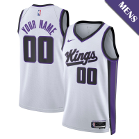 Men's Custom Sacramento Kings Swingman Association Edition White Jersey Men's Custom Sacramento Kings Swingman Association Edition White Jersey