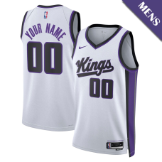 Men's Custom Sacramento Kings Swingman Association Edition White Jersey Men's Custom Sacramento Kings Swingman Association Edition White Jersey