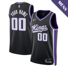 Men's Custom Sacramento Kings Swingman Icon Edition Black Jersey
