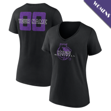 Women's Custom Sacramento Kings Stellar V-Neck Black T-Shirt Women's Custom Sacramento Kings Stellar V-Neck Black T-Shirt