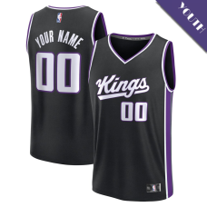 Youth Custom Sacramento Kings Fast Break Replica Black Icon Edition Jersey