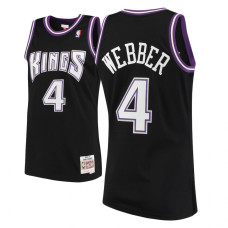 Mens Mitchell & Ness Chris Webber Sacramento Kings #4 2000-01 Hardwood Classics Black Swingman Jersey