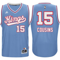 DeMarcus Cousins Sacramento Kings #15 1985-1986 Light Blue Hardwood Classics Swingman Performance Jersey