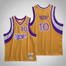 Mens Kings Mike Bibby #10 Yellow 2005-06 Hardwood Classics Jersey