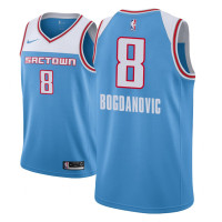 Men NBA 2018-19 Bogdan Bogdanovic Sacramento Kings #8 City Edition Blue Jersey